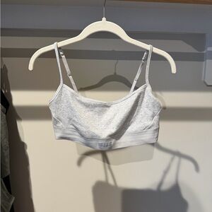 Skims Light Gray Ribbed Bralette with Adjustable Straps - Medium